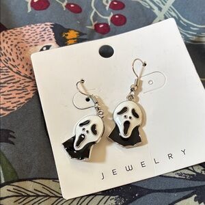 Ghost Face dangle Earrings NWT